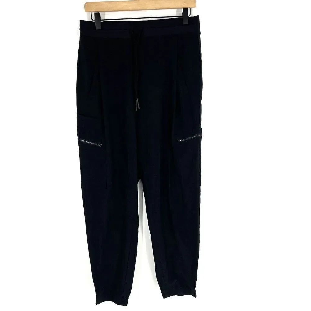 Athleta Pants Size 6 Womens Black Go Far Travel Stretch Zip Cargo Skinny Pull On